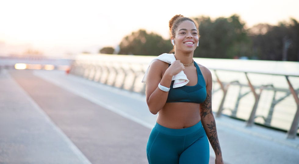 woman working out after starting a GLP-1 for weight loss in Deerfield, IL