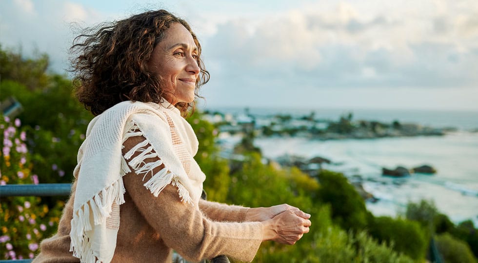 woman feeling peaceful after starting hormone therapy in North Shore, IL