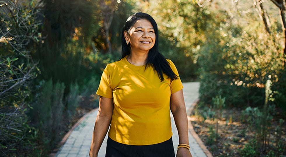 older woman happy after starting hormone replacement therapy in Deerfield, IL